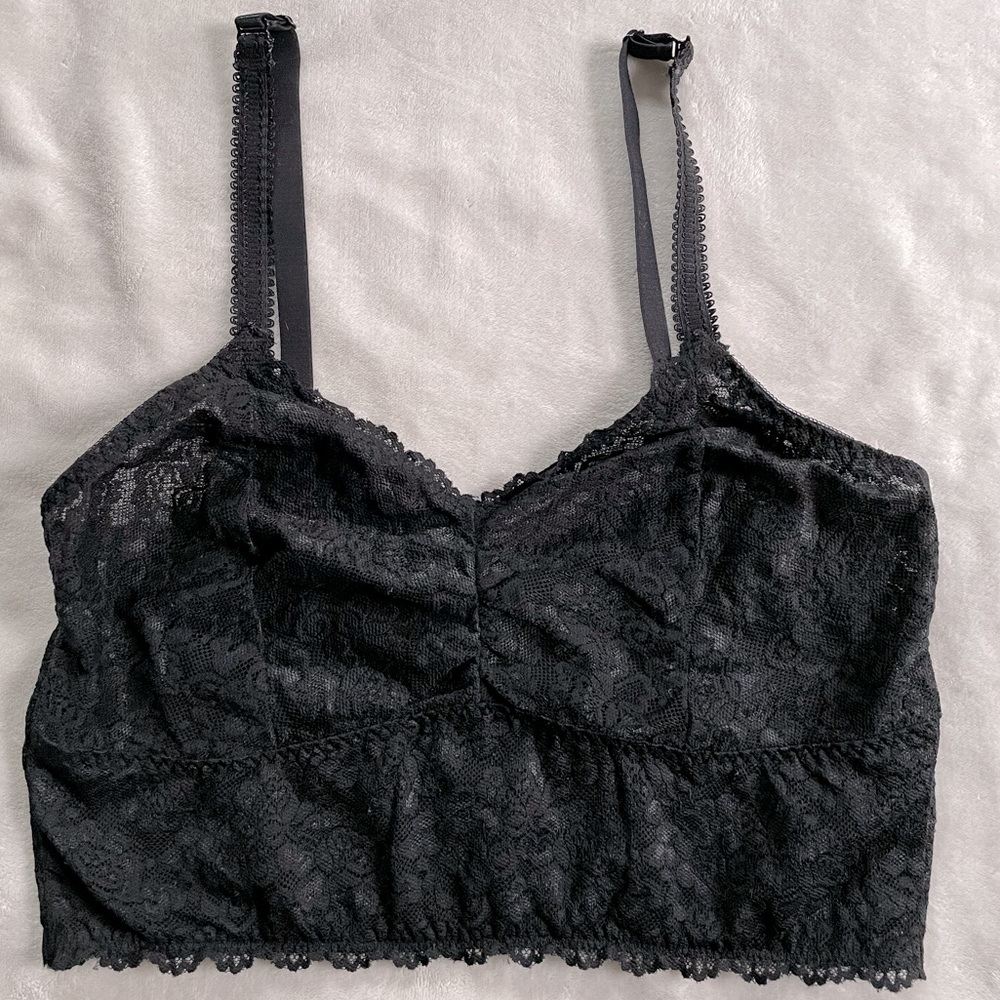 TORRID black sheer strappy bralette - plus size 1